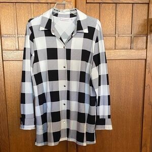 Belle by Kim Gravel Black & White Plaid Shirt